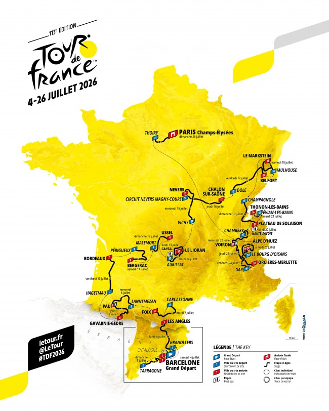 Rota do Tour de France 2026 revelada, com as três primeiras etapas na Catalunha