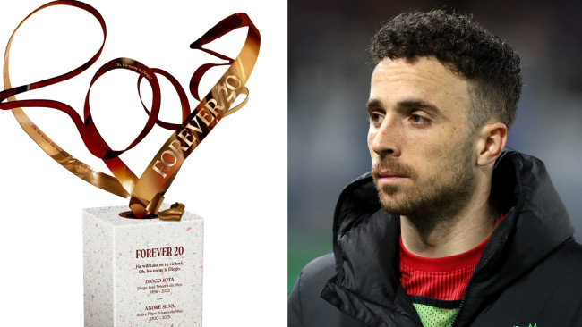 Liverpool revela a escultura em memória de Diogo Jota e André Silva que será colocada em Anfield