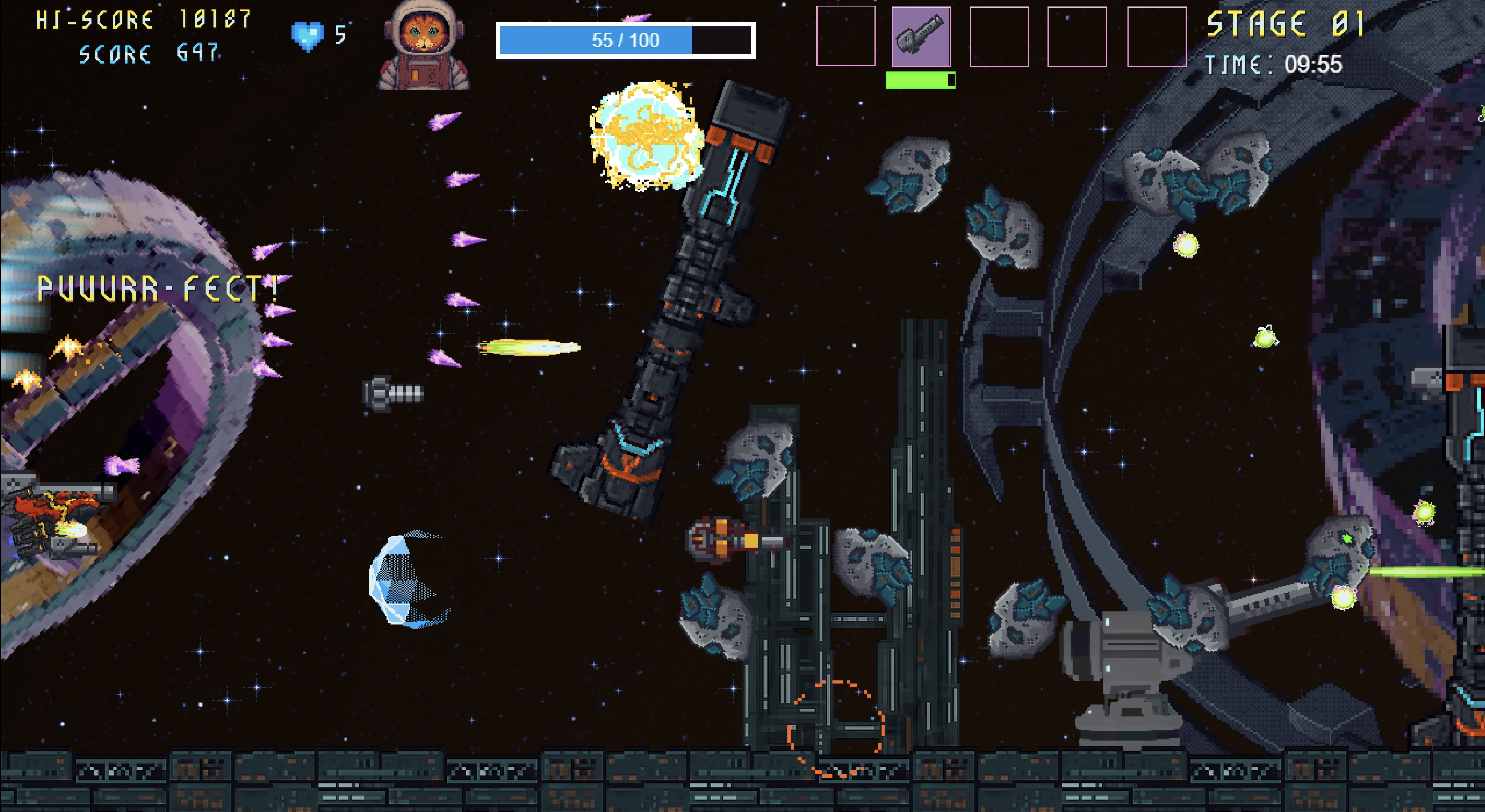 Torne-se um astronauta gato em Beyond the Pixels' Astro Burn