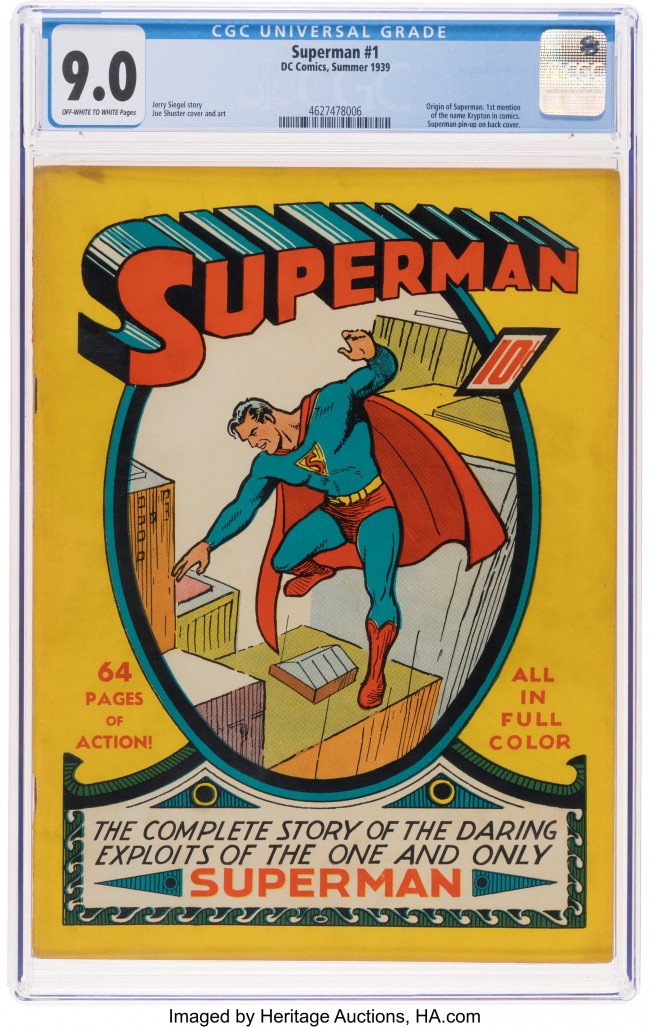 Uma história em quadrinhos do Superman de 1939 está em leilão e deve ser vendida como uma das histórias em quadrinhos mais valiosas de todos os tempos