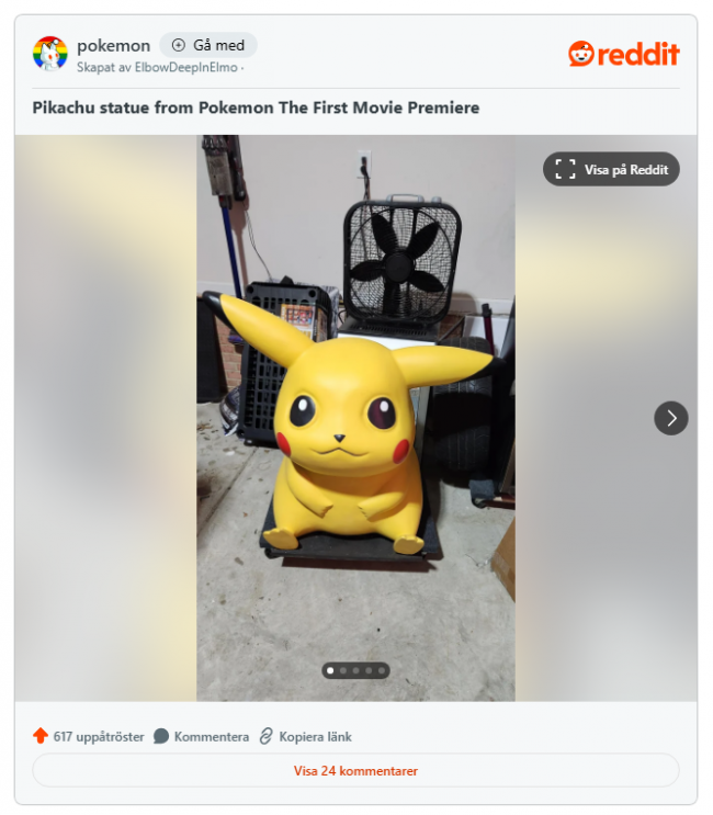 Estátua de Pikachu resgatada do lixo - Acontece que era do primeiro filme Pokémon