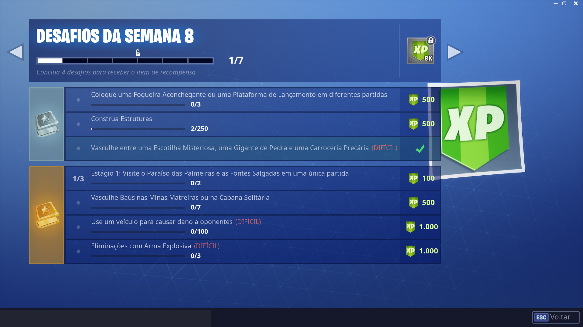 desafios - desfios fortnite