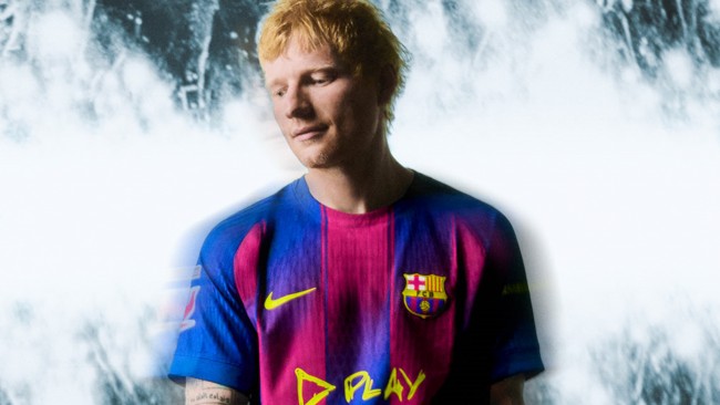 FC Barcelona anuncia camisolas de Ed Sheeran para o Clássico de Outubro