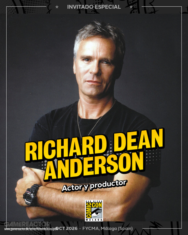 A San Diego Comic-Con Málaga 2026 contará com o astro de Stargate SG-1 e MacGyver, Richard Dean Anderson, como convidado especial
