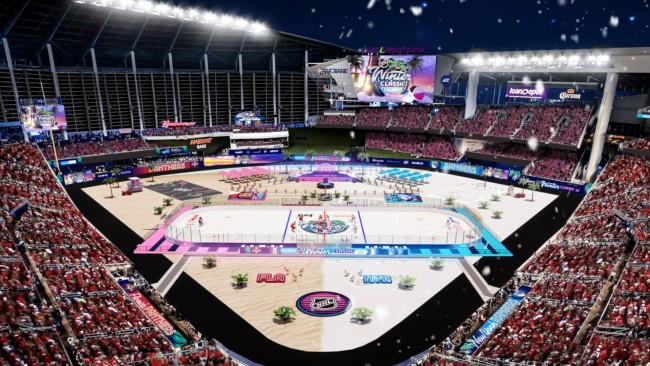O estádio de beisebol de Miami se transforma em um estádio de hóquei no gelo para o NHL Winter Classic