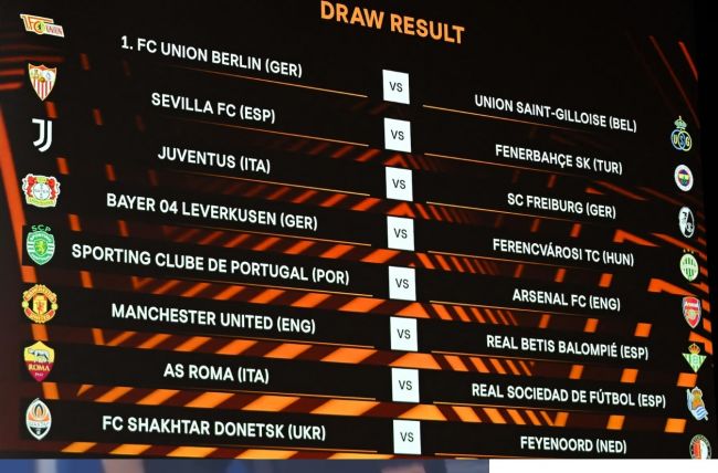 Resultados da Liga Europa após as oitavas de final e possíveis emparelhamentos para as quartas de final
