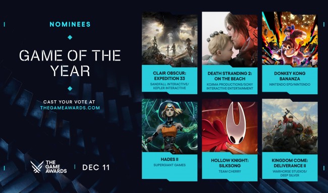 Aqui estão todos os indicados ao The Game Awards 2025