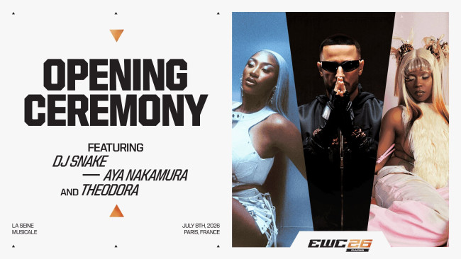 DJ Snake, Aya Nakamura e Theodora vão abrir a Copa do Mundo de Esports 2026