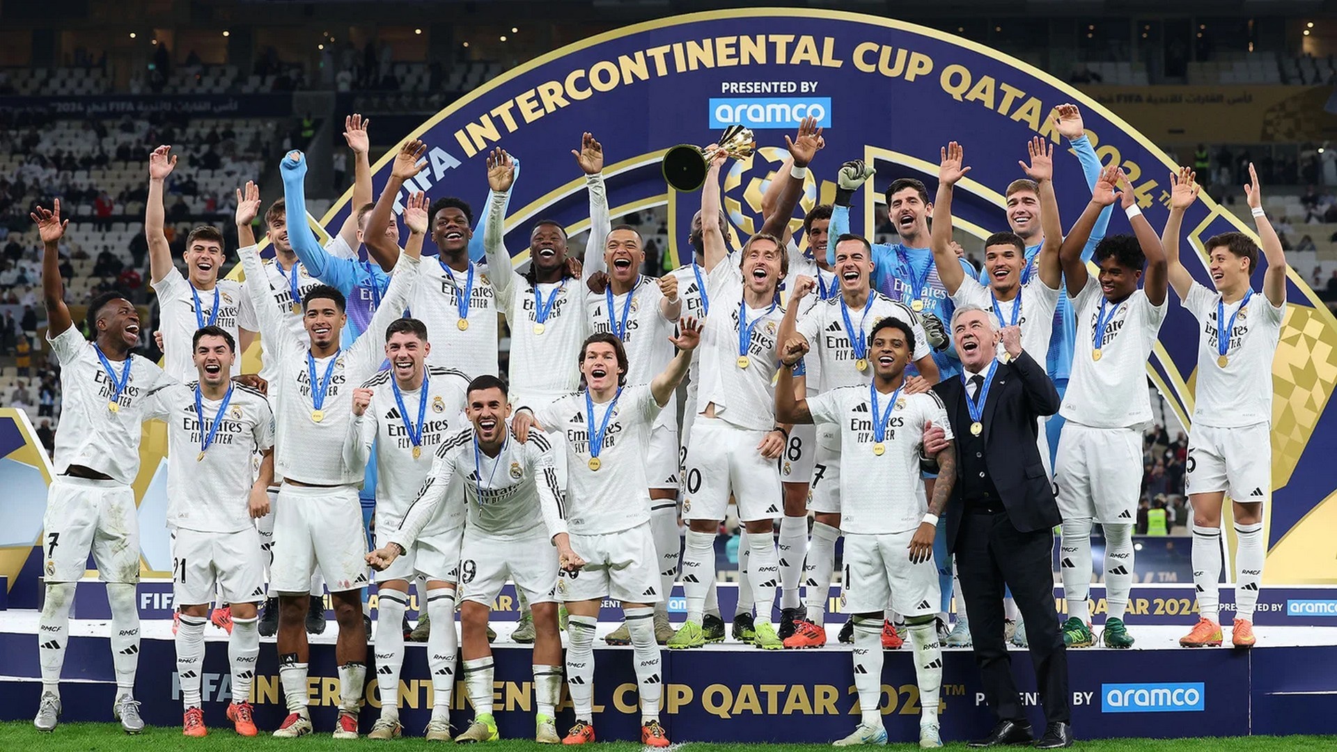 O Real Madrid vence mais uma final em 2024, com golos de Mbappé, Rodrygo e Vini.