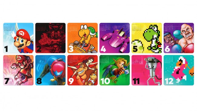Nintendo lança calendários de 2026 como exclusivos da My Nintendo Store