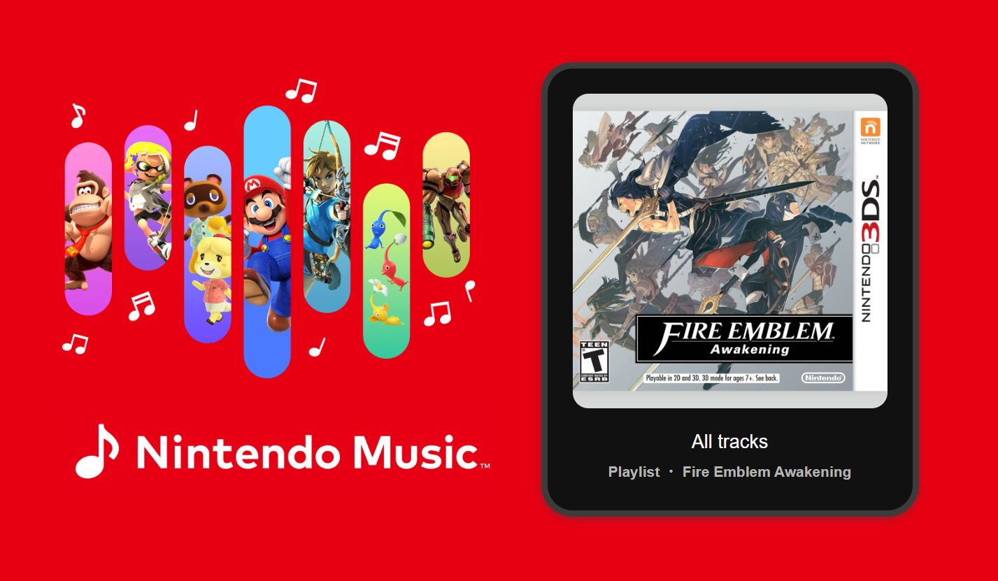 A trilha sonora de Fire Emblem: Awakening já está disponível com o Nintendo Music