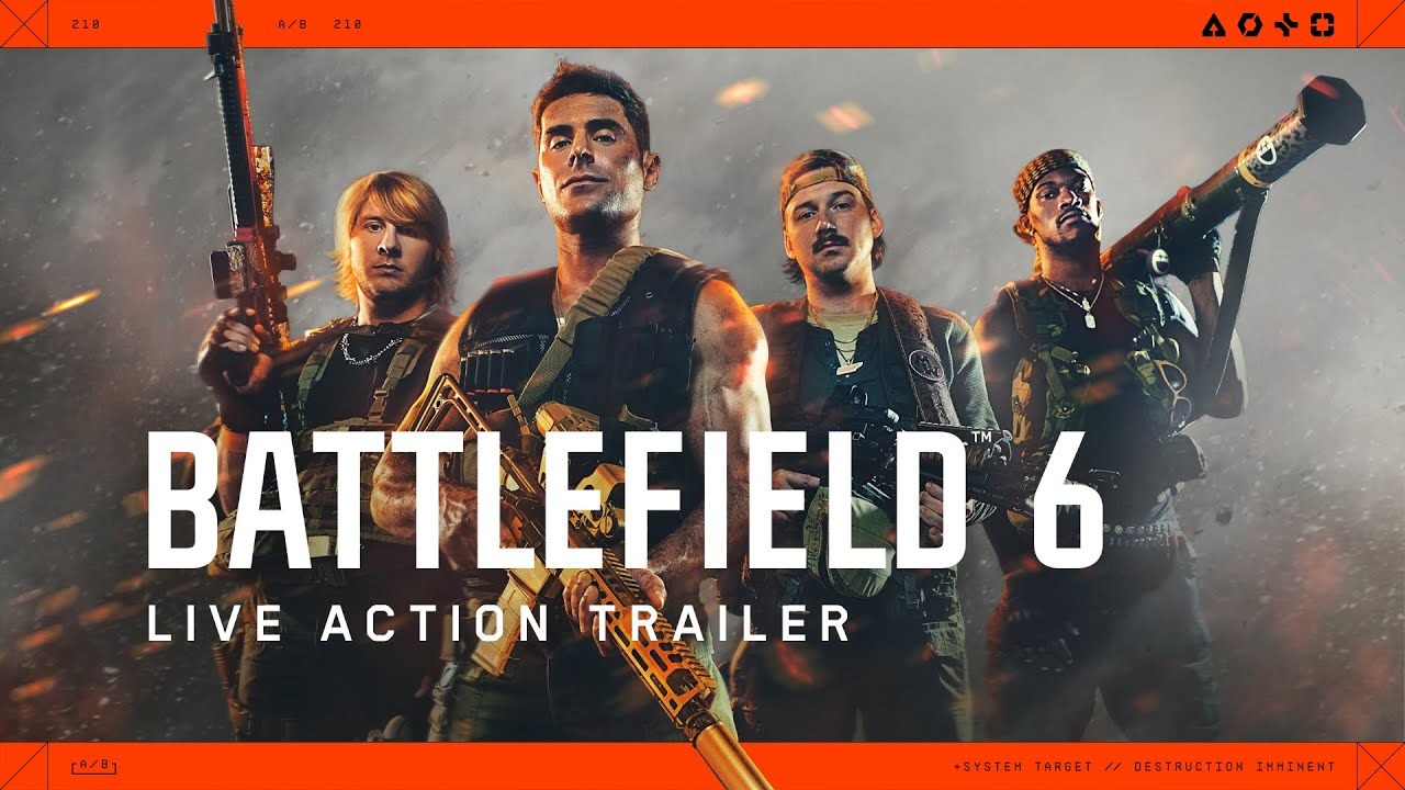 Battlefield 6 mata Zac Efron no trailer de lançamento