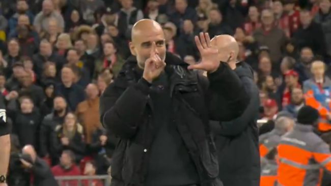Pep Guardiola responde aos gritos de "ser demitido pela manhã" em Anfield