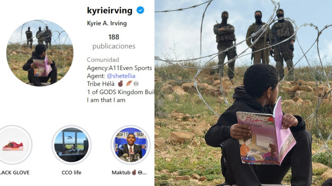 A estrela da NBA Kyrie Irving muda de foto de perfil em solidariedade com crianças palestinas impedidas de frequentar a escola