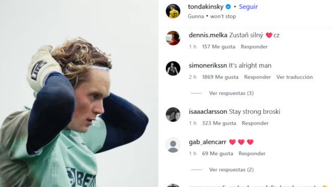 O goleiro do Tottenham, Kinský, recebe milhares de mensagens de apoio no Instagram após partida traumática
