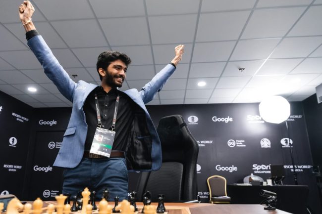 Gukesh D, de 18 anos, torna-se o mais jovem campeão mundial de xadrez após erro chocante de seu rival