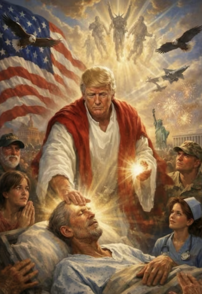 A imagem de IA de Trump como Jesus Cristo provoca reação em meio a uma disputa com o Papa Leão