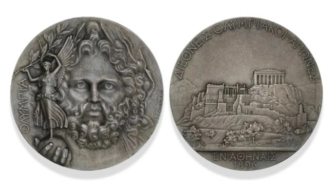 Medalha de prata autêntica dos Jogos Olímpicos de 1896 foi vendida por mais de 150.000 euros na Dinamarca