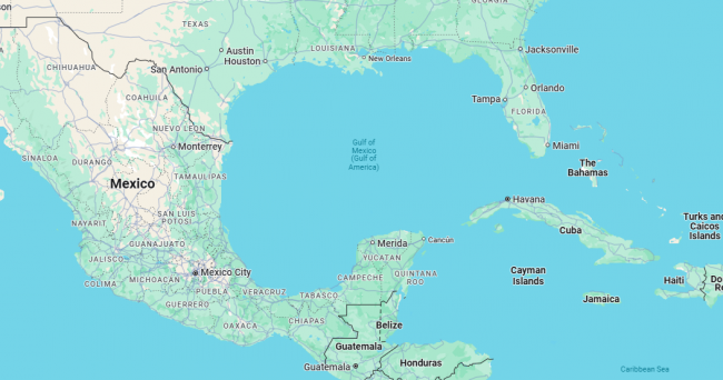 O Google Maps agora mostra o Golfo do México como Golfo da América