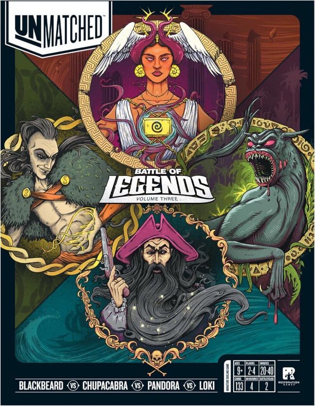 Jogamos jogos de tabuleiro com piratas, deuses e monstros em Unmatched: Battle of Legends - Volume Três