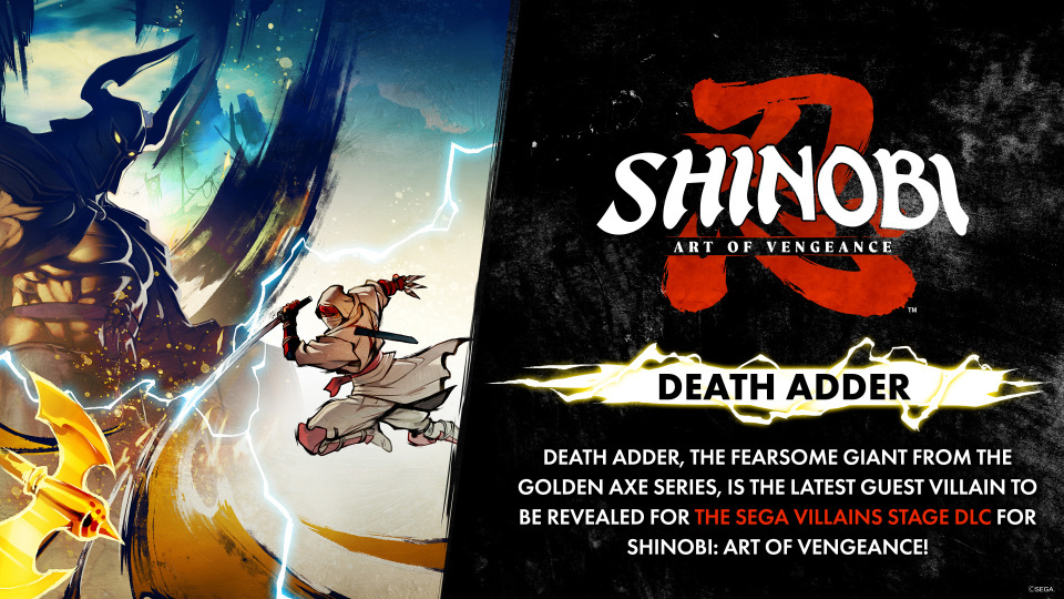 Shinobi: Art of Vengeance está recebendo a visita do arqui-vilão Golden Axe, Death Adder
