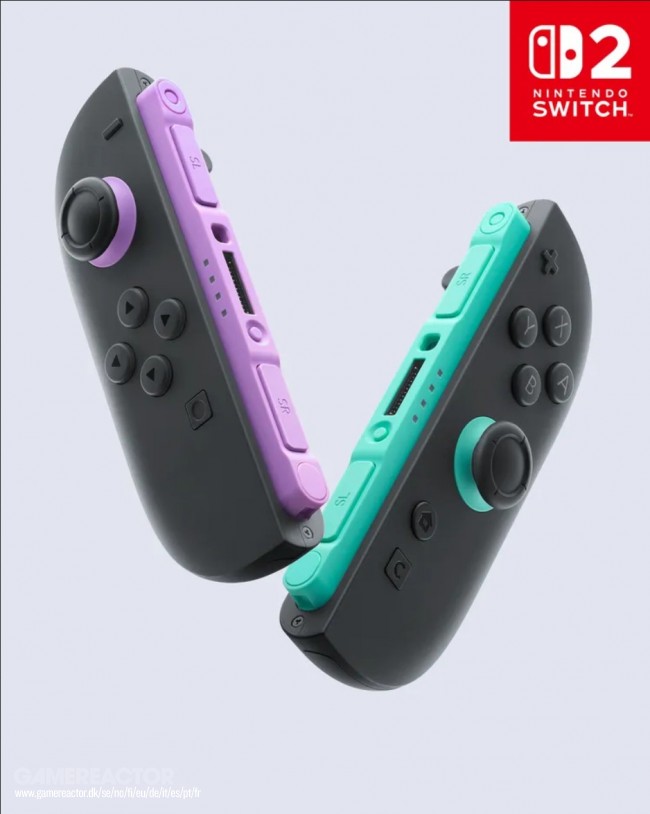 Nintendo lança controles Joy-Con 2 roxo claro (L) e verde claro (R) para o Switch 2