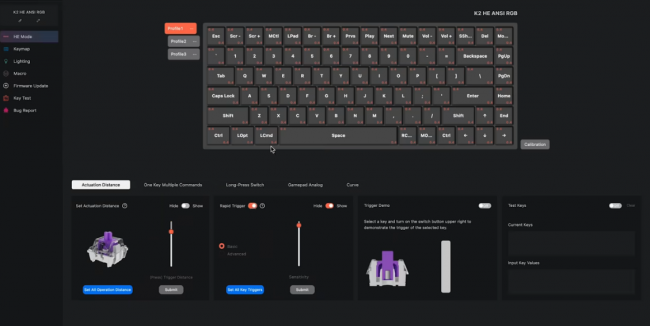 Teclado personalizado com interruptor magnético sem fio Keychron K2 HE