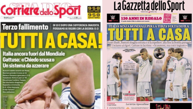 "Tutti a casa": A imprensa italiana reage à catástrofe da Copa do Mundo e conhece o verdadeiro culpado