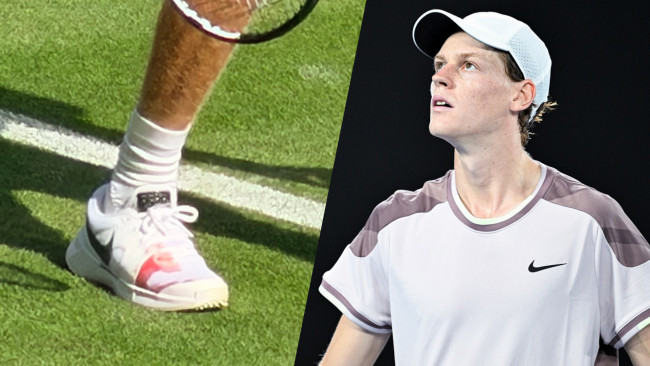 Jannik Sinner explica os sapatos manchados de sangue após sobreviver a uma estreia em Wimbledon em cinco sets