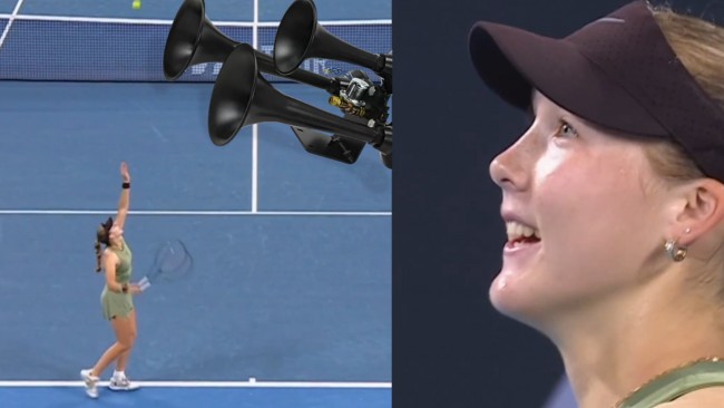 Uma buzina de trem interrompe a partida Andreeva vs. Kostyuk em Brisbane e todo o estádio vibra