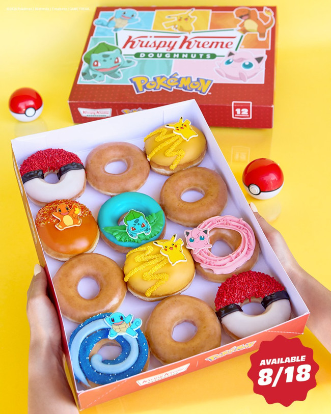 Pokémon e Krispy Kreme lançam uma colaboração de donuts