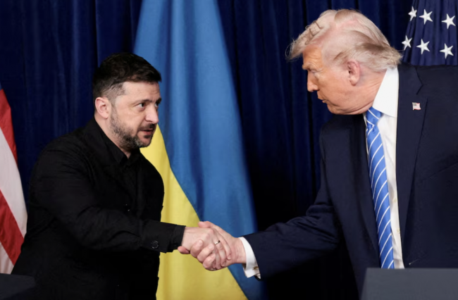 Zelensky segue para Davos para conversas com Trump