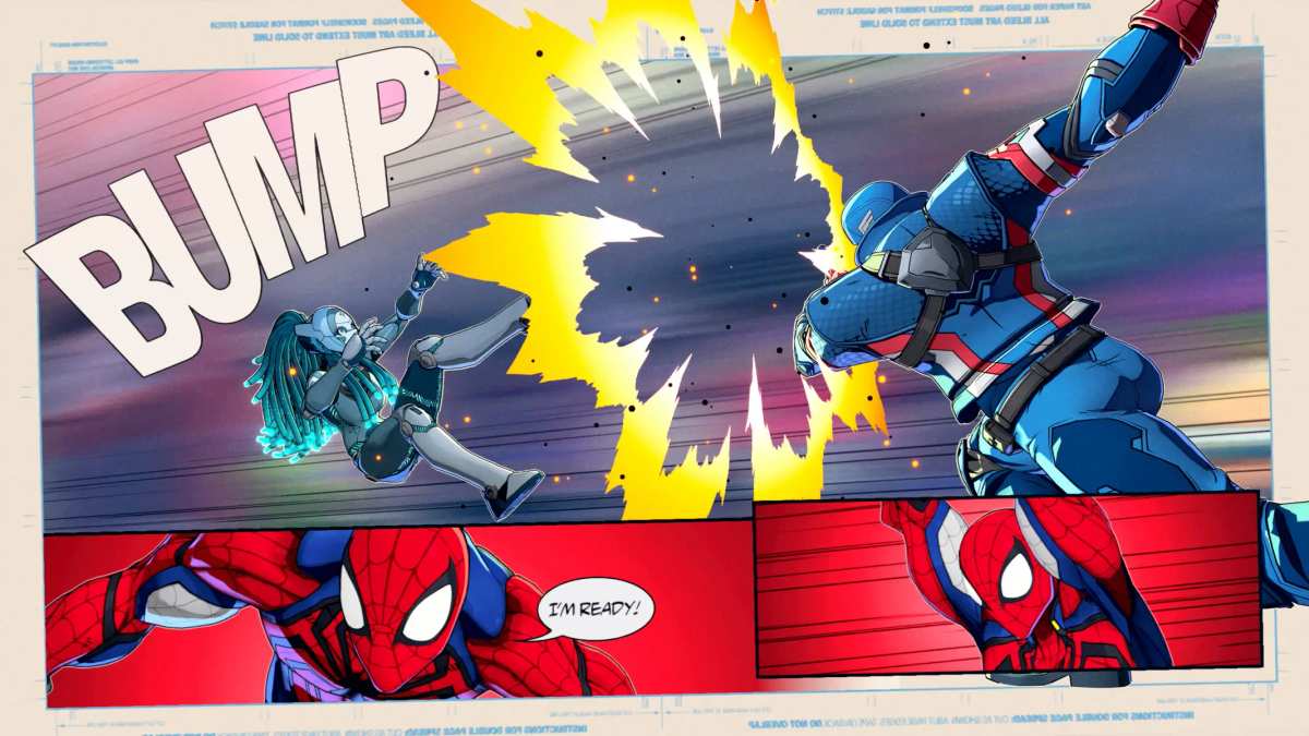 Captura de tela de jogabilidade de Marvel Tōkon: Fighting Souls mostrando Cyclops atacando um oponente com uma rajada óptica.